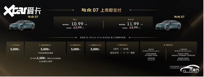 1099万买德系纯电轿跑SUV与众07与众0彩神vll6杀疯了